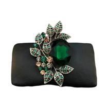 Feminino retro folha de oliveira broche acessórios de terno de luxo feminino