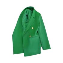 Feminino Verde Doce Rua Terno Jaqueta Primavera Outono Estilo Coreano Blazer Casual