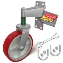 Fence Gate Wheel Uscaster de 6 polegadas para metal Tube Gate Red