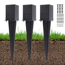 Fence Post Anchor Ground Spike 4x4 3,6 x 3,6 polegadas de metal 3 peças POSTYBAY