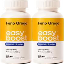 Feno Grego Easy Boost C/ Ácido Aspártico 120caps Kit 2x