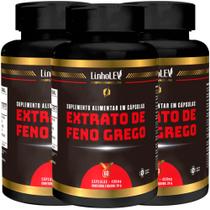 Feno-Grego Extrato Premium Saponinas 60 cápsulas 400mg - 3 Frascos