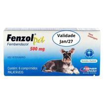 Fenzol Pet 500 Mg 6 Comprimidos Agener Vermífugo Anti Verme Para Cães