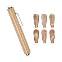 Ferramenta De Arte Para Unhas Com Ímã De Olho De Gato Forte 3 Em 1, Cabo De Madeira Multifuncional,