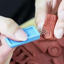 Ferramenta De Cerâmica De Aço Com Cinco Pontas Para Modelagem De Argila, Pincel Texturizador Para Ferramenta De Cerâmica De Aço Com Cinco Pontas Para Modelagem De Argila, Pincel Texturizador Para