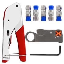 Ferramenta de crimpagem de cabo coaxial mxuteuk RG59 RG6 com conectores tipo F