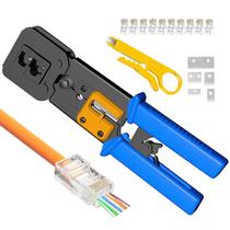 Ferramenta de crimpagem EZYUMM RJ45 Pass Through para conectores Ethernet Ferramenta de crimpagem EZYUMM RJ45 Pass Through para conectores Ethernet