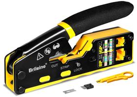 Ferramenta de crimpagem RJ45 Brileine Pass Through para Cat6 Cat6a Cat5 Ferramenta de crimpagem RJ45 Brileine Pass Through para Cat6 Cat6a Cat5