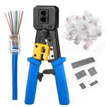 Ferramenta de crimpagem RJ45 Crimpador Ethernet PETECHTOOL com conectores Ferramenta de crimpagem RJ45 Crimpador Ethernet PETECHTOOL com conectores