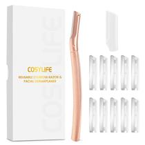 Ferramenta de dermaplanagem Eyebrow Razor COSYLIFE com 10 recargas de lâminas Ferramenta de dermaplanagem Eyebrow Razor COSYLIFE com 10 recargas de lâminas