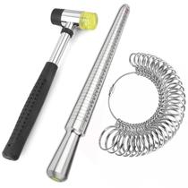Ferramenta de medição Ring Sizer Acmor, incluindo mandril e martelo Ferramenta de medição Ring Sizer Acmor, incluindo mandril e martelo