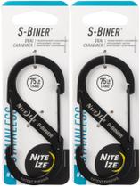 Ferramenta de mosquetão Nite Ize S-Biner em aço inoxidável 4 preto 34 kg
