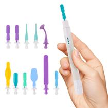 Ferramenta de terapia sensorial oral TalkTools Sensi com pontas de mandíbula Soft Sensi (cinza, conjunto de 12 pontas - cinza)