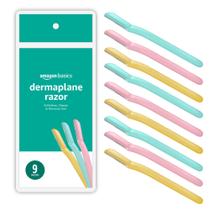 Ferramenta esfoliante de dermaplanagem feminina Amazon Basics, 9 unidades