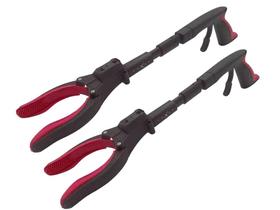 Ferramenta Grabber Reacher, garra magnética de alumínio de 19" com luz LED, ferramenta de coleta Reacher Grabber, agarradores dobráveis para idosos, ferramenta Grab it Reaching, coletores de lixo, vermelhos, da Luxet, pacote com 2