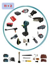 Ferramenta Multifuncional 21V Brushless Profissional 11+2 Parafusadeira com 2 Maletas Ferramenta Multifuncional 21V Brushless Profissional 11+2 Parafusadeira com 2 Maletas