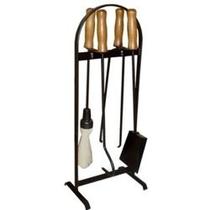 Ferramenta P/ Limpeza De Lareira Acessórios com Cabo Madeira