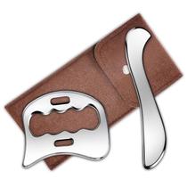 Ferramenta raspadora muscular Gua Sha AICNLY 2 em 1 em aço inoxidável