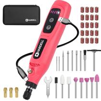 Ferramenta rotativa HARDELL Mini de 5 velocidades com 43 acessórios tipo C rosa Ferramenta rotativa HARDELL Mini de 5 velocidades com 43 acessórios tipo C rosa
