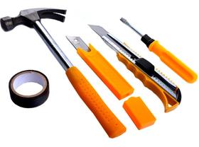 Ferramentas Basicas Martelo Chave Fenda Estilete Jogo 5pçs Ferramentas Basicas Martelo Chave Fenda Estilete Jogo 5pçs