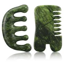 Ferramentas de massagem BBTO Jade Comb para couro cabeludo Massage Gua sha Comb