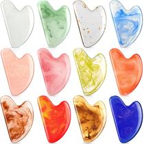 Ferramentas faciais Gua Sha, resina Sherr, massagem em forma de coração, 12 unidades Ferramentas faciais Gua Sha, resina Sherr, massagem em forma de coração, 12 unidades