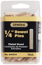 Ferramentas Gerais 840014 pinos de madeira fluído de 1/4 polegadas, 72-Pack