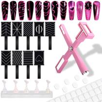 Ferramentas magnéticas para unhas Laza Super Strong 5 em 1 com 5 suportes e abas