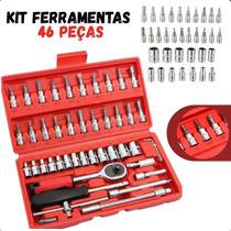 Ferramentas multiuso com 46 peças para ajustes domésticos.