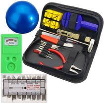 Ferramentas relojoeiro + estojo + medidor + pinos + bola