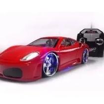 Ferrari de Controle Remoto Carrinho com Led nas Rodas e Neon - Vermelho