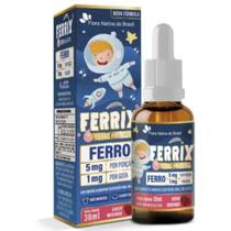 Ferrix Ferro 5mg em Gotas 30ml Sabor Morango Flora nativa do BRASIL Ferrix Ferro 5mg em Gotas 30ml Sabor Morango Flora nativa do BRASIL