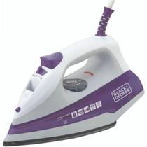 Ferro a Vapor Black+Decker 1000W Branco/Roxo 220V Base Alumínio Antiaderente Spray Ferro a Vapor Black+Decker 1000W Branco/Roxo 220V Base Alumínio Antiaderente Spray