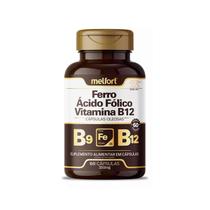 Ferro Ácido Fólico E Vitamina B12 60 Caps - Melfort