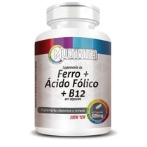 Ferro + Ácido Fólico + Vitamina B12 500mg 60 Caps - Flora Nativa do Brasil