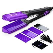 Ferro de cabelo Terviiix Crimper com 4 placas, roxo Ferro de cabelo Terviiix Crimper com 4 placas, roxo