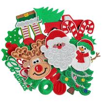 Ferro de Natal em adesivos Harsgs 10 peças bordadas DIY Ferro de Natal em adesivos Harsgs 10 peças bordadas DIY