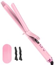 Ferro de ondulação FARERY, cano longo de 1 polegada para cabelos finos, rosa