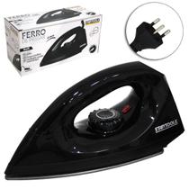 Ferro de Passar a Seco 127V 1000W Base Cerâmica Antiaderente Preto Ferro de Passar a Seco 127V 1000W Base Cerâmica Antiaderente Preto