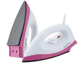 Ferro de passar a seco britania 127v antiaderente branco/rosa