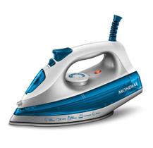 Ferro de Passar Mondial Base de Cerâmica com Vapor Extra e Cabo Giratório 127v Branco/Azul FVN-01-BL Ferro de Passar Mondial Base de Cerâmica com Vapor Extra e Cabo Giratório 127v Branco/Azul FVN-01-BL