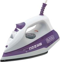Ferro de Passar Roupa a Vapor e a Seco - Black + Decker FX1000 Branco e Roxo Ferro de Passar Roupa a Vapor e a Seco - Black + Decker FX1000 Branco e Roxo
