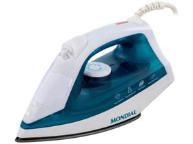 Ferro de Passar Roupa a Vapor e a Seco Mondial F-32 Azul e Branco Ferro de Passar Roupa a Vapor e a Seco Mondial F-32 Azul e Branco