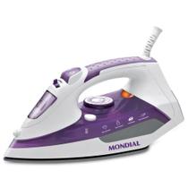 Ferro de Passar Roupa a Vapor Mondial Ceramic Express 1200W Branco/Roxo 127V - F-40