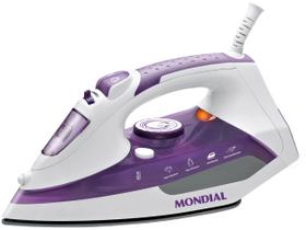 Ferro de Passar Roupa a Vapor Mondial - Ceramic Express F-40 Branco e Roxo