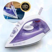 Ferro de Passar Roupa a Vapor Passadeira com Base Antiaderentes Black Decker FX1050 1200 W Compacto