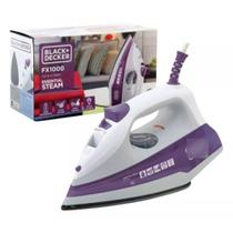 Ferro De Passar Roupa Black Decker Fx1000 Com Vaporizador E Base Antiaderente Branco E Roxo 220v