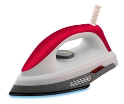 Ferro de Passar Roupa Elétrico a Seco Black Decker Com Base Antiaderente Vermelho e Branco Modelo F300 127V