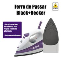 Ferro de Passar Roupas a Vapor Antiaderente Com Spray Black+Decker FX1000BR 127V 1200W