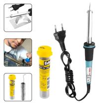 Ferro de Solda 40w 127v + Tubo Estanho 25g Soldagem Fame